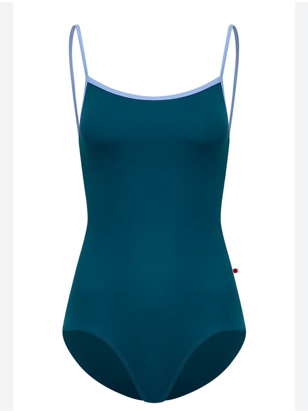 Yumiko Teal w White Straps Leotard XS